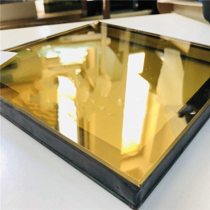 供应中空幕墙玻璃 6mm金黄镀膜+12A+6白玻双钢化玻璃