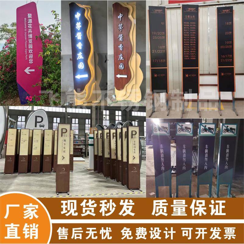 广告牌户外景区小区导示牌不锈钢指引牌指示牌精神堡垒导向牌