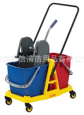 白云AF08074大号双桶榨水车60升柞水车挤水桶地拖把桶炸水车60升