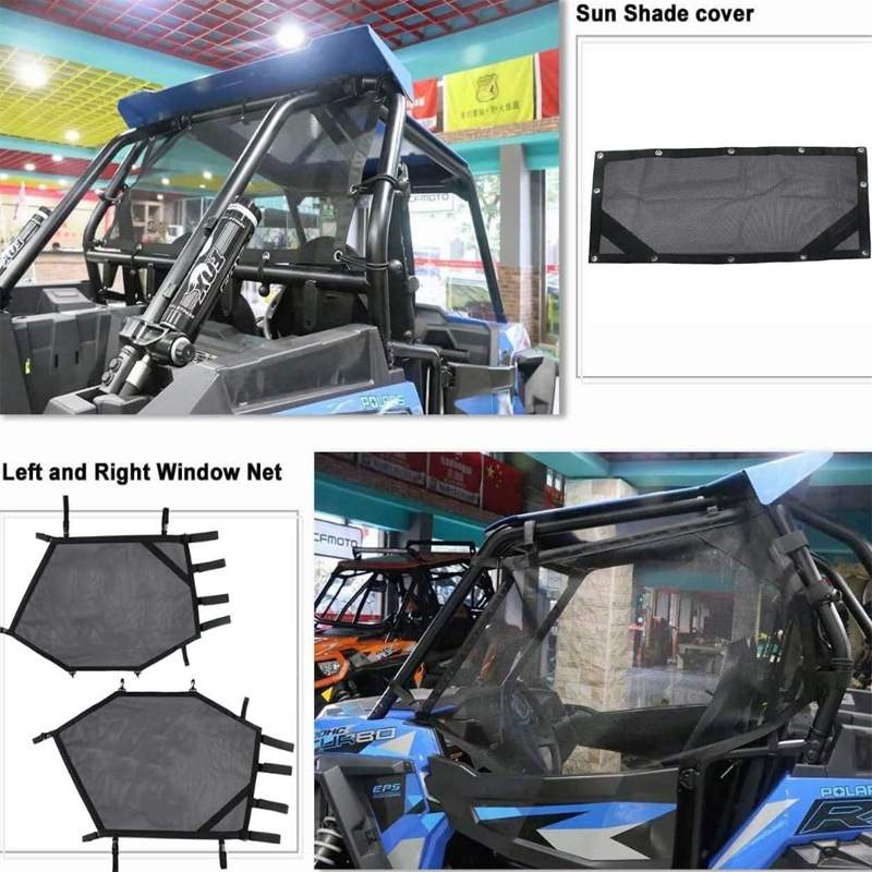 适用于Polaris RZR XP 1000 2014-2019  ATV UTV 北极星遮阳窗网