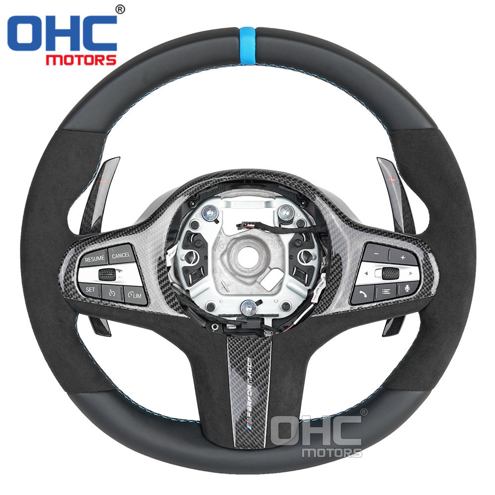 适用于宝马1-7系X1-6 M3-6 F座改G座 G30碳纤维方向盘转向总成