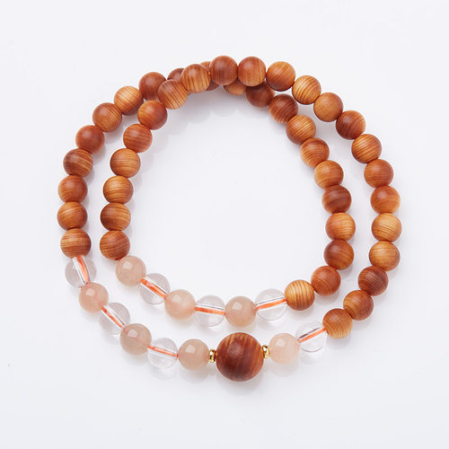 新中式太行崖柏手串耳钉项链复古中国风套装避蚊礼物