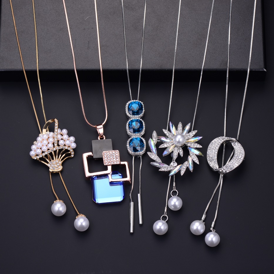 韩版毛衣链轻奢高级感设计流苏珍珠毛衣链长款项链不掉色配饰