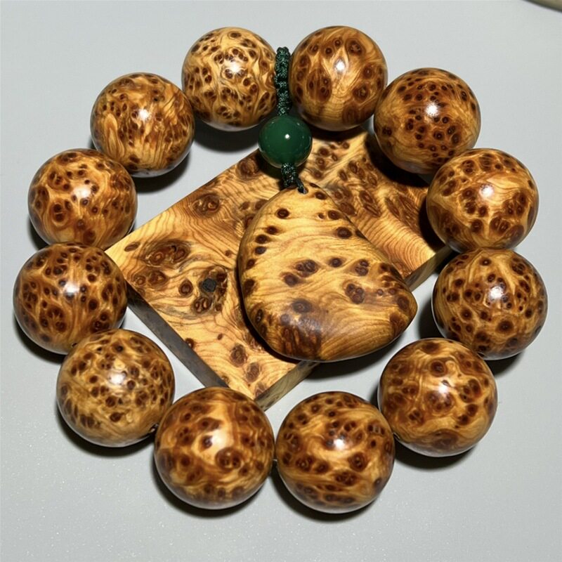 老料太行崖柏手串20mm高油性崖柏小雀眼满瘤疤佛珠男女项链