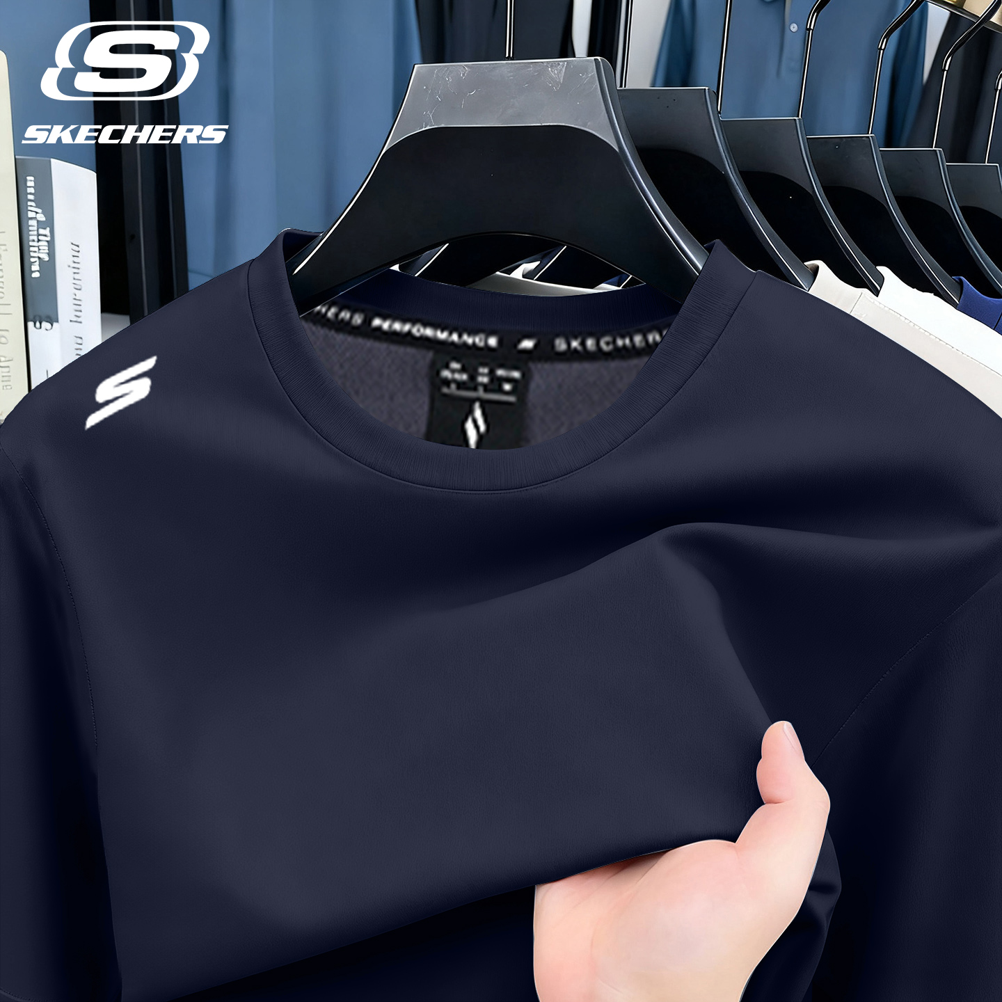 斯凯奇运动卫衣男装秋冬季圆领t