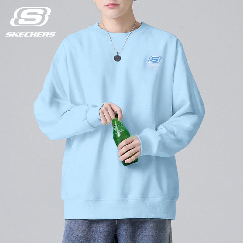 斯凯奇运动卫衣男款2026年春秋新款圆领套头t恤潮流宽松休闲长袖