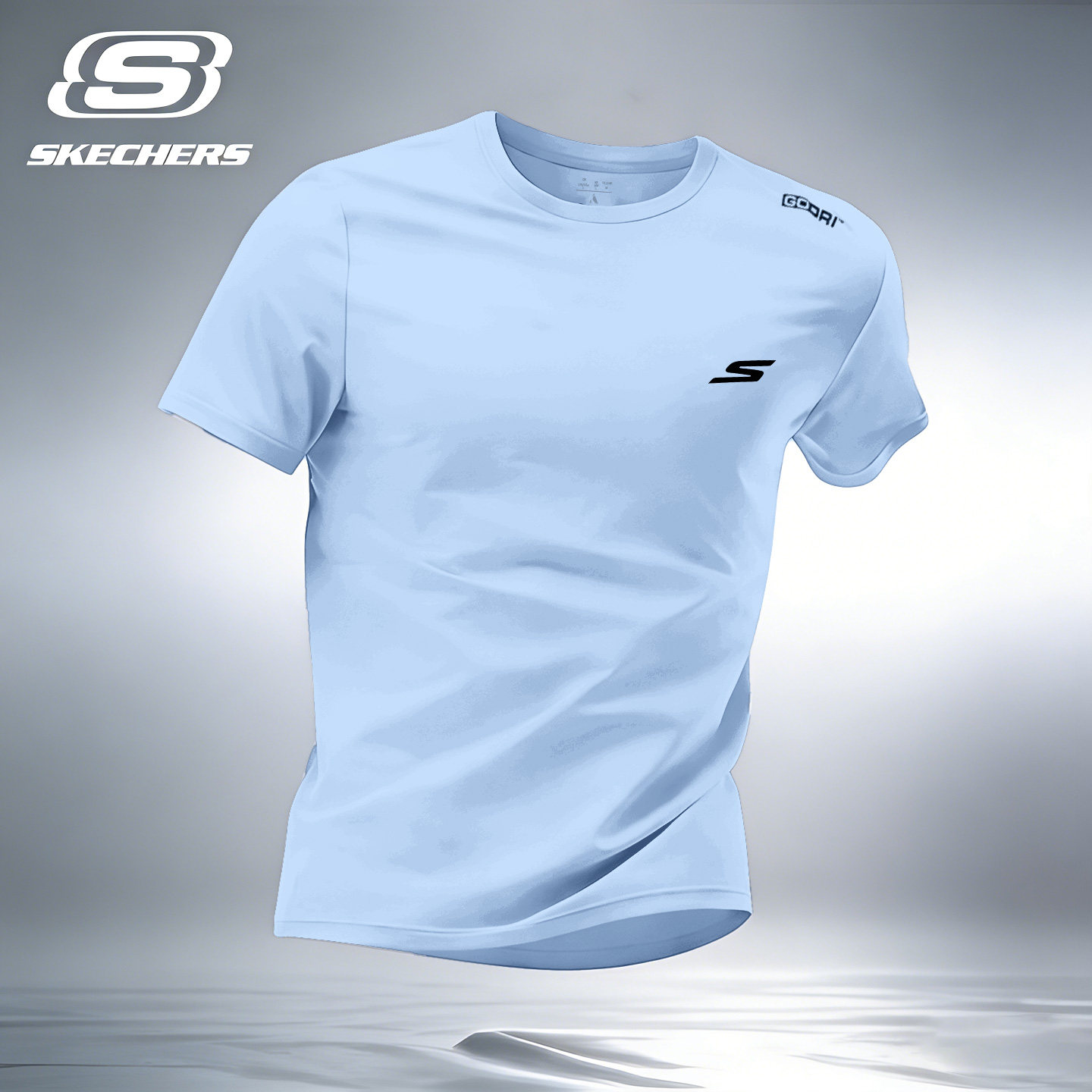斯凯奇冰丝短袖男士速干衣2026夏季新款t恤半袖宽松跑步运动上衣