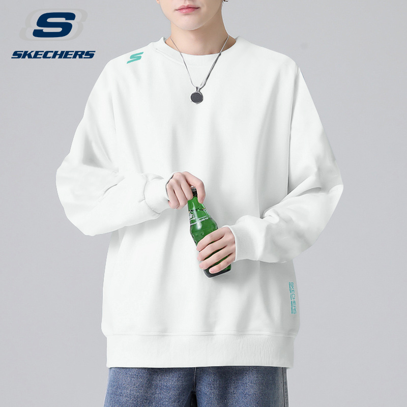 斯凯奇卫衣男士秋季宽松圆领长袖