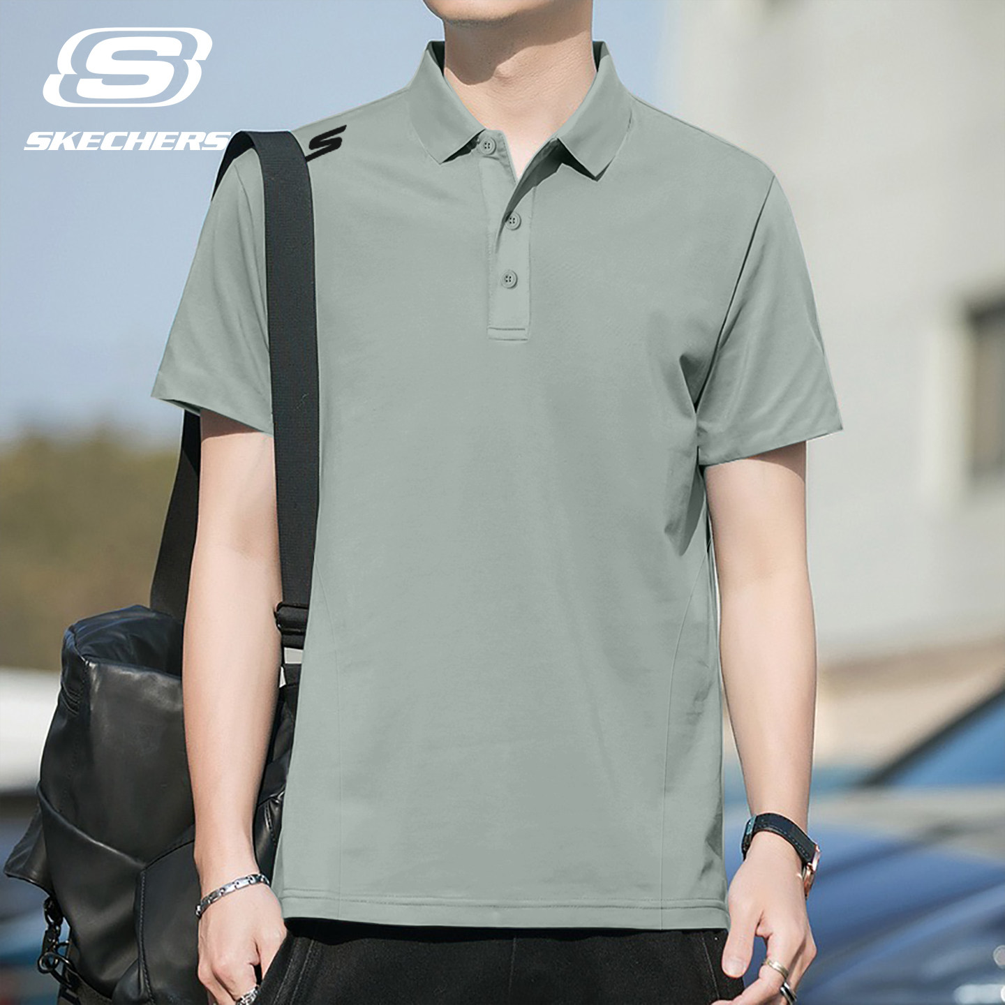 斯凯奇短袖polo衫男士2026新款夏季冰丝速干透气商务休闲运动t恤