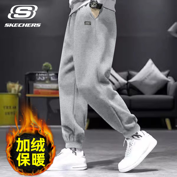 斯凯奇男款加厚保暖运动卫裤长裤