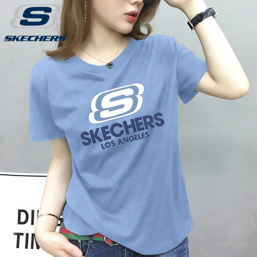 斯凯奇T恤女款纯棉针织短袖