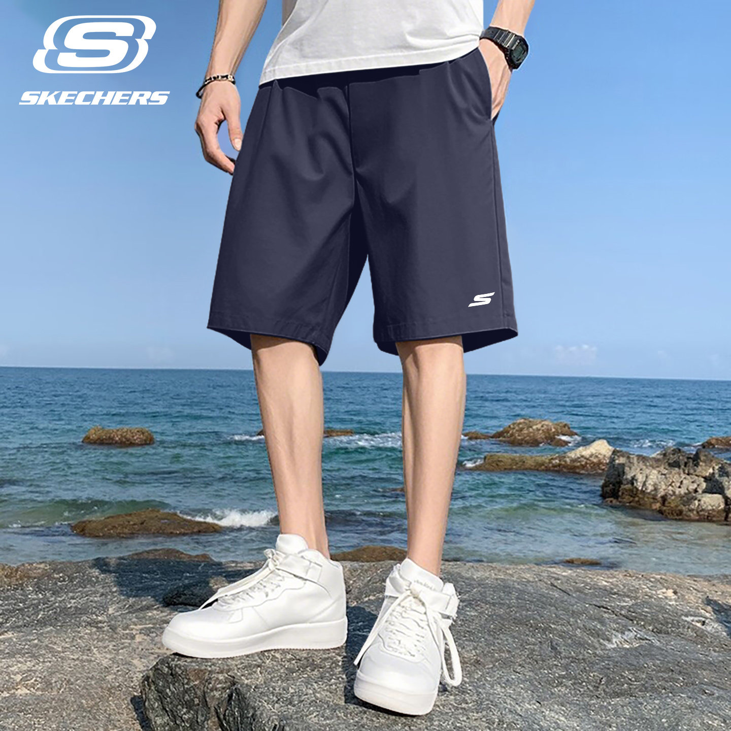 斯凯奇运动短裤男2026夏季新款跑步健身速干五分裤休闲青少年中考