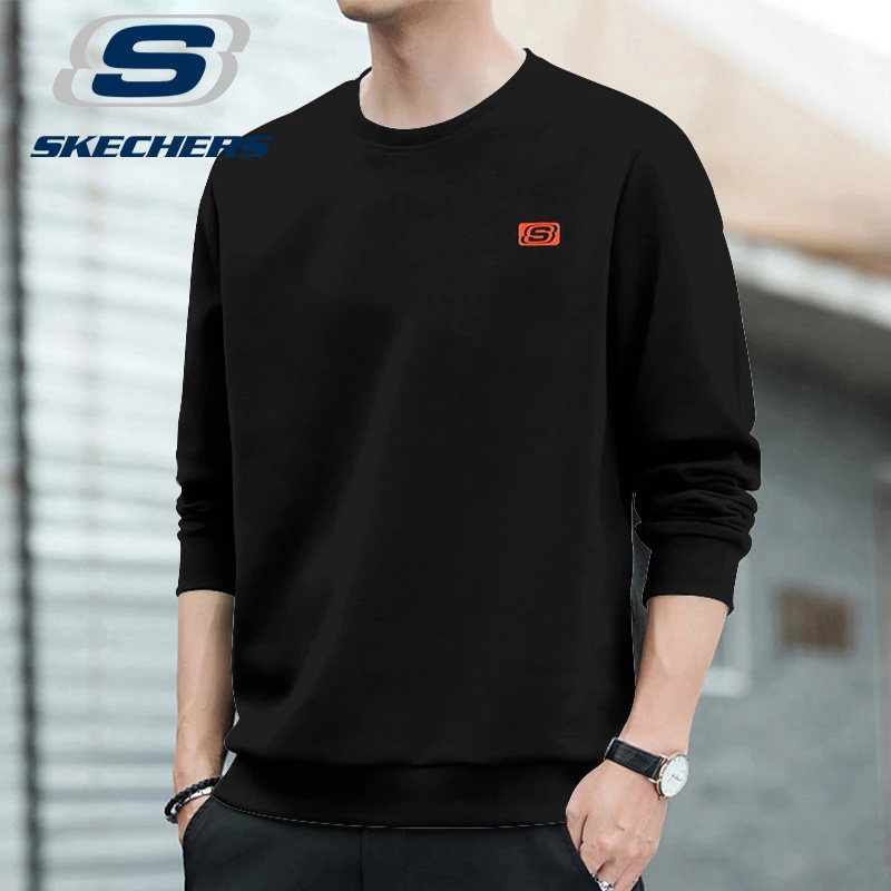 斯凯奇运动卫衣男士2026新款通勤圆领套头打底衫时尚百搭长袖t恤