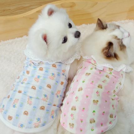 狗狗衣服可牵引猫衣服全棉纱透气薄款宠物用品空调服防掉毛