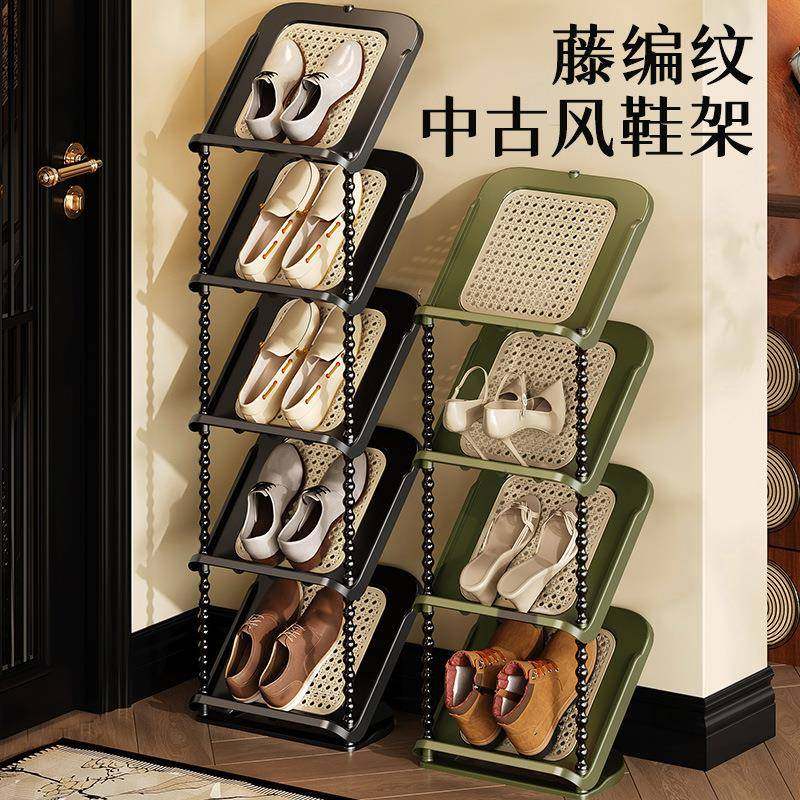 藤编中古风鞋架家用门口室内入户门置物架多层鞋柜多功能收纳架子,收纳整理,鞋盒,淘宝优惠券,粉丝福利购,淘宝优惠卷