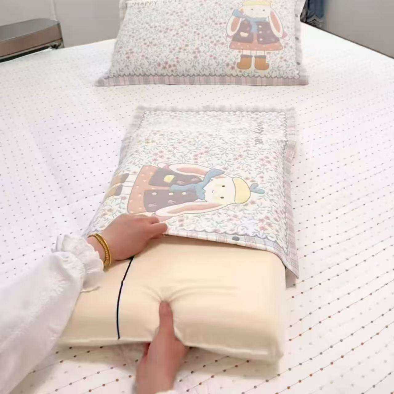 枕巾纯棉100全棉一对高密按扣式
