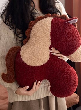 马年吉祥物公仔赤兔马玩偶床上睡觉抱枕毛绒玩具装饰摆件新年礼物