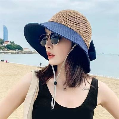 急速发货Summer Sun Hat Wide Brim Floppy Lady Cap Outdoor Tra