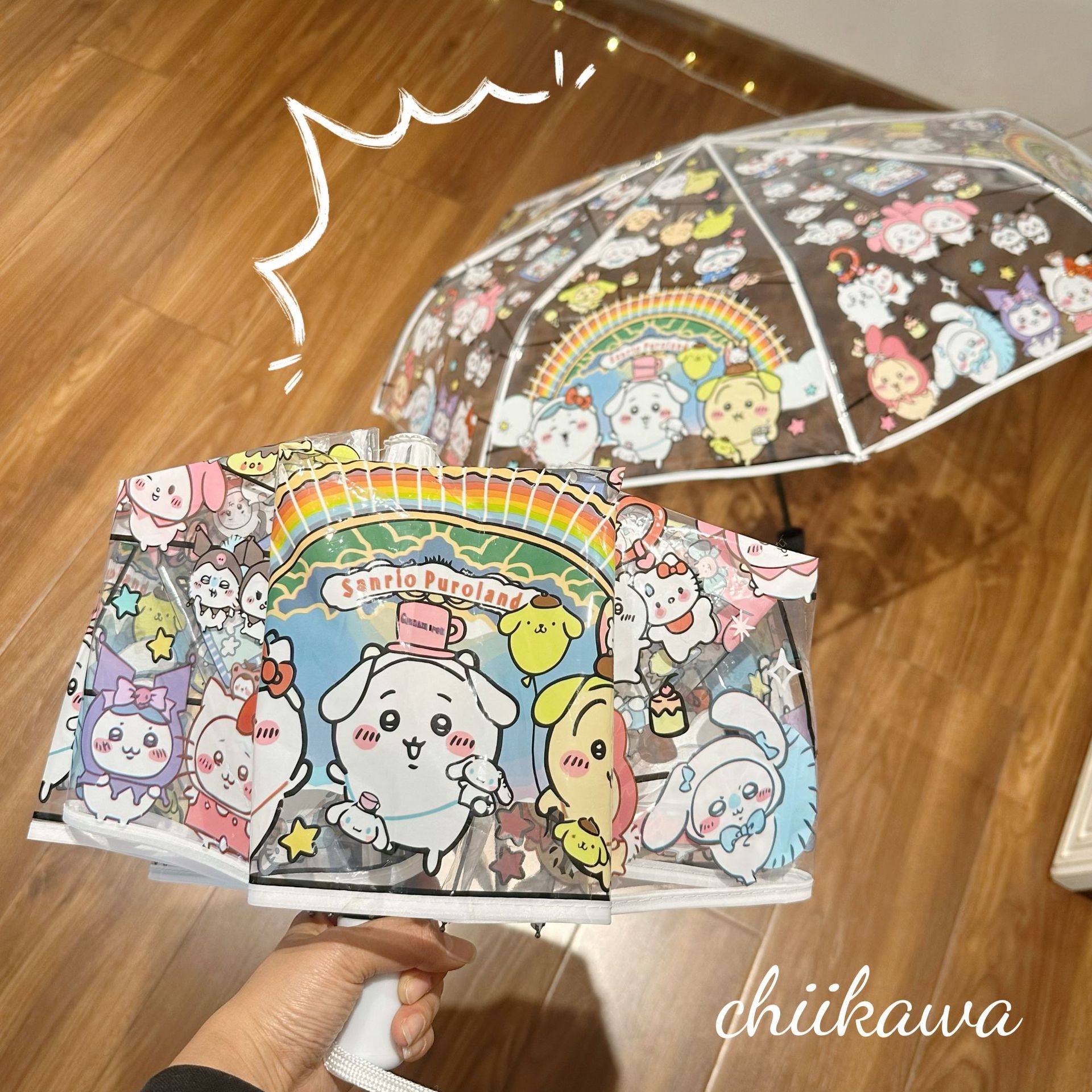 chiikawa雨伞可爱卡通透明日系学生折叠成人女儿童吉伊卡哇全自动