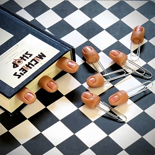 Finger paperclip bookmark set 仿真手指回形针礼物书签