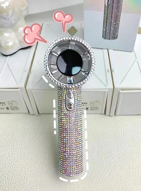 满钻小风扇新款镶钻外壳爆闪手持便携式迷你小风扇随身携带静音