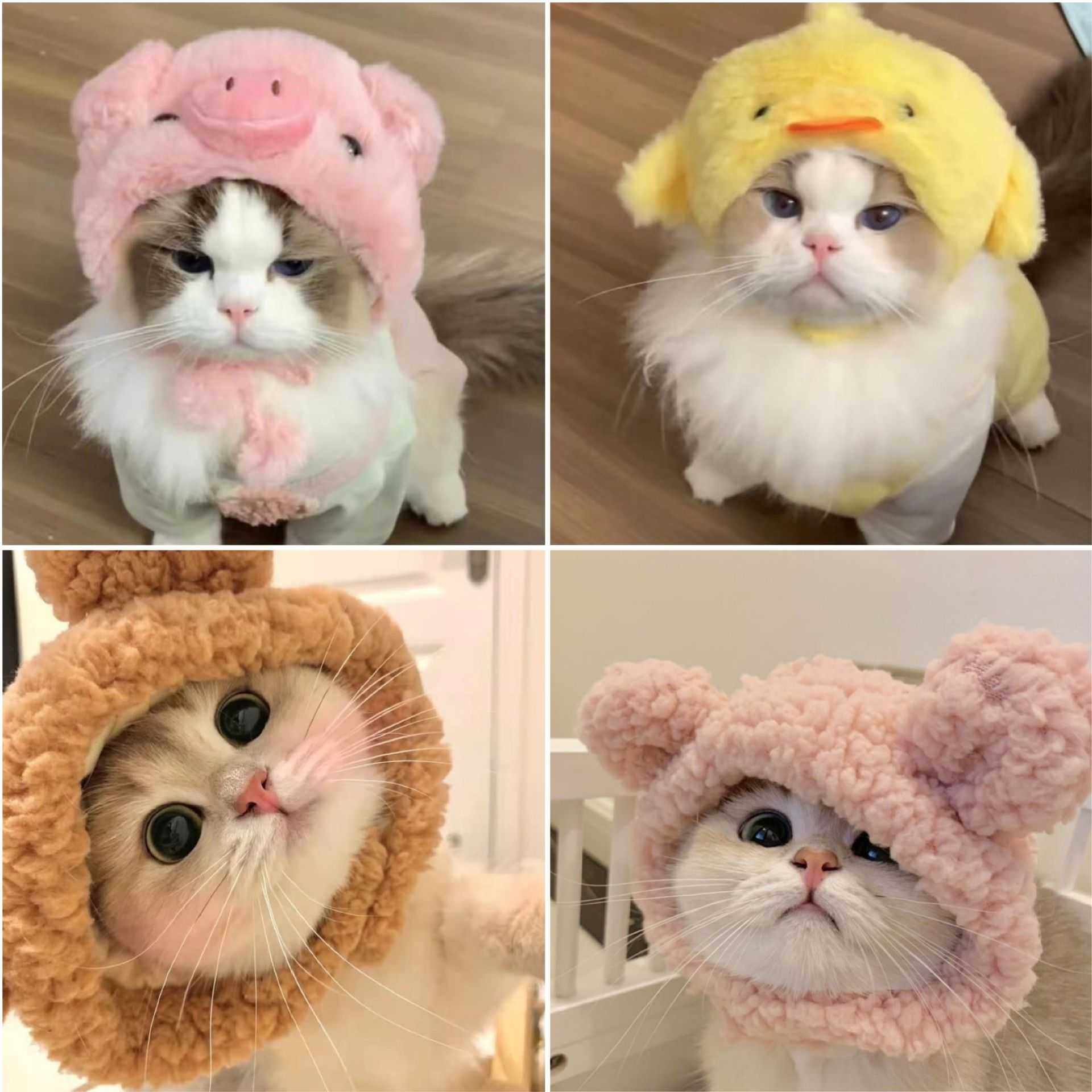 萌尚乐园 宠物装扮狗狗可爱小猪咪猫咪帽子小鸡宠物头套熊猫狗帽