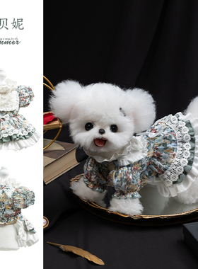 安贝妮狗狗衣服秋季博美马尔济斯幼犬小型犬泰迪雪纳瑞宠物连身裙
