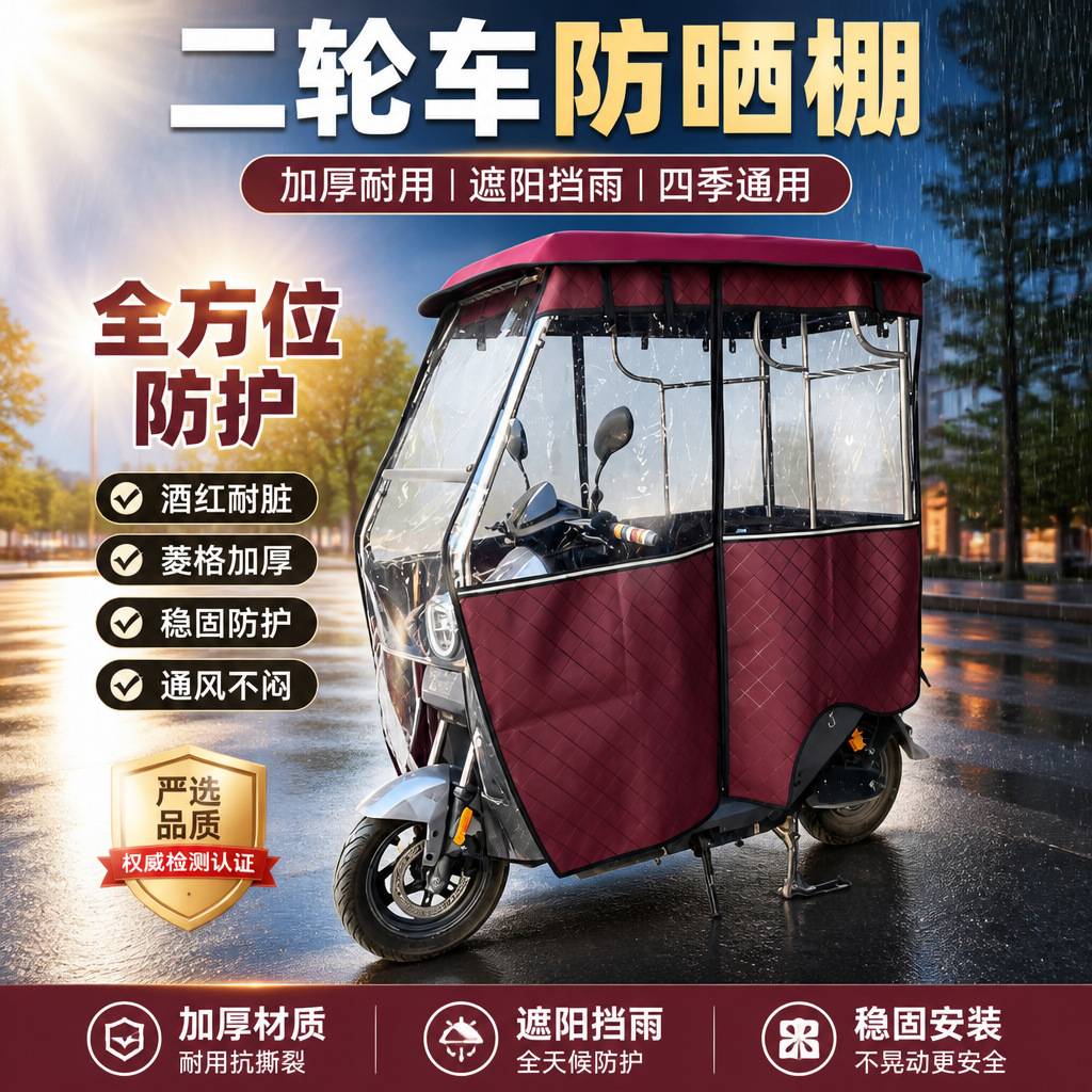 电动二轮车车棚挡雨棚遮阳篷雨帘