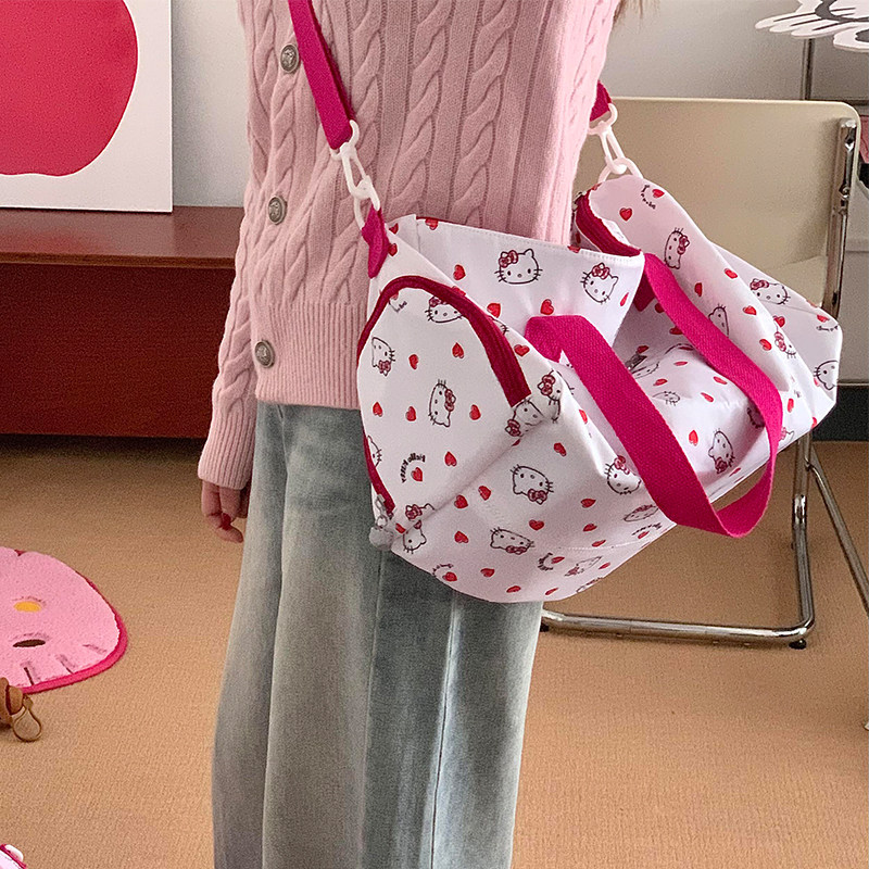 hellokitty游泳健身包女大容量运动瑜伽训练收纳斜挎背包旅行包