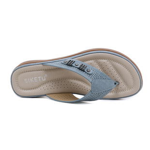 欧美凉鞋 shoes womenZ637 7新款 复古坡跟舒适 女跨境休闲轻便大码