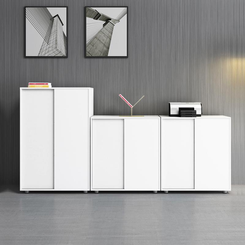 办公室柜子推拉门移门文件柜矮柜木质资料柜打印机柜档案隔断边柜