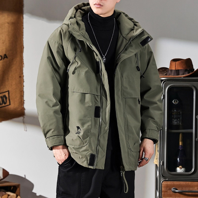 法国高端品牌90%鸭绒羽绒服男士加厚保暖中长款防寒外套冬季新款