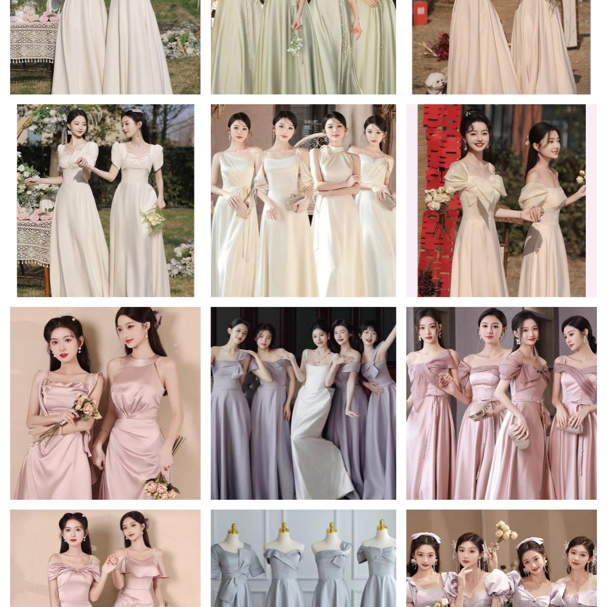 伴娘服出租缎面新高级感小众姐妹