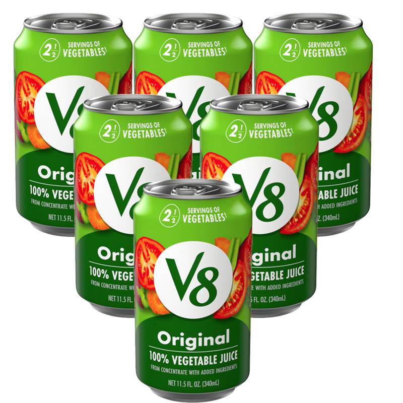 包邮美国原装进口健康饮品V8 混合蔬菜汁340ML*6听 可做培养基