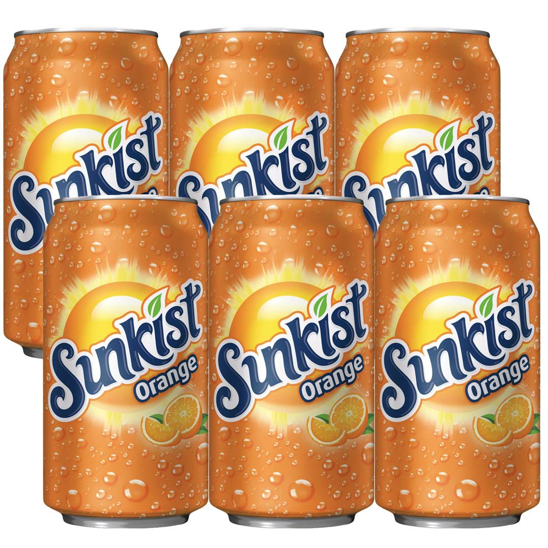 美国原装进口Sunkist Orange新奇士橙味汽水355ml易拉罐碳酸饮料