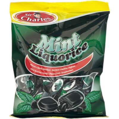德国进口Sir Charles Mint Liquorice甘草味薄荷糖170g 润喉糖
