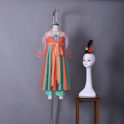 桃李杯唐印舞蹈服独舞唐俑演出服汉唐风群舞儿童古典舞蹈服剧目服
