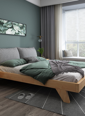 CBD家居北欧实木床现代简约1.8米双人床轻奢主卧婚床