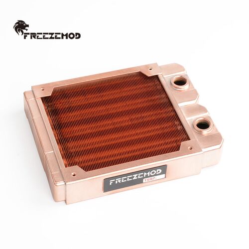 FREEZEMOD全紫铜电脑水冷排工业散热排7mm圆管TSRP-ZT-120TG螺纹