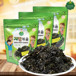 韩国零食品韩美禾炒海苔60g*2袋芝麻炸拌饭紫菜儿童即食无添加剂