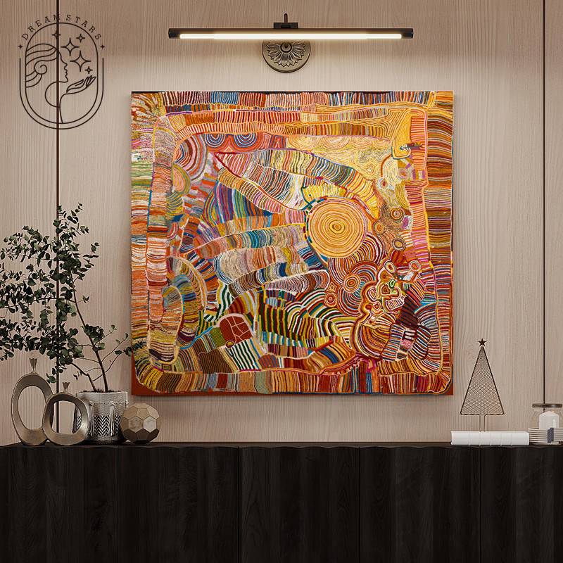 餐厅油画玄关中古风砂岩挂画方形聚财客厅背景墙肌理感2025装饰画图片