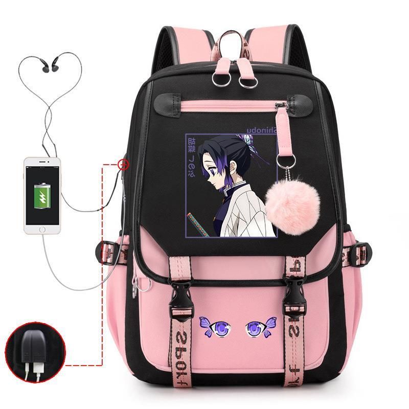 鬼灭之刃联名书包demon slayer潮流USB大容量学生护脊双肩包