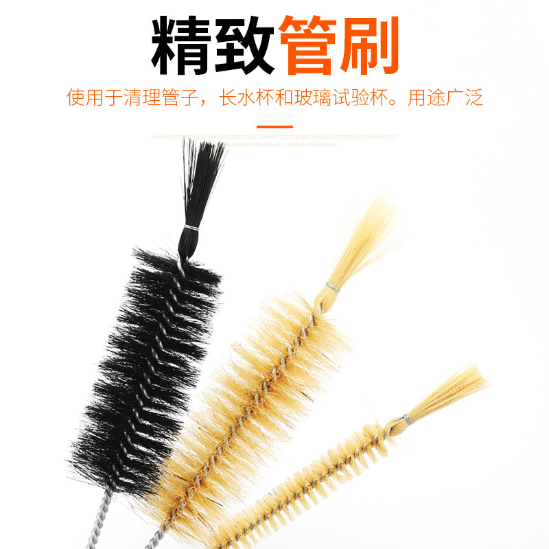 热销试管刷实验室尼龙管道清洁刷软毛洗瓶刷烧杯刷量筒刷圆形酒瓶