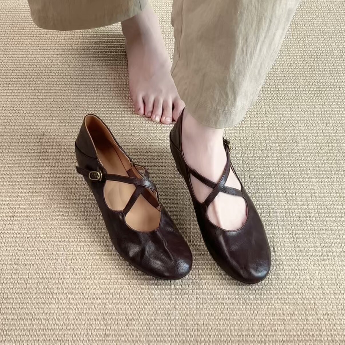 丹尼芙蕾通勤交叉带内增高玛丽珍