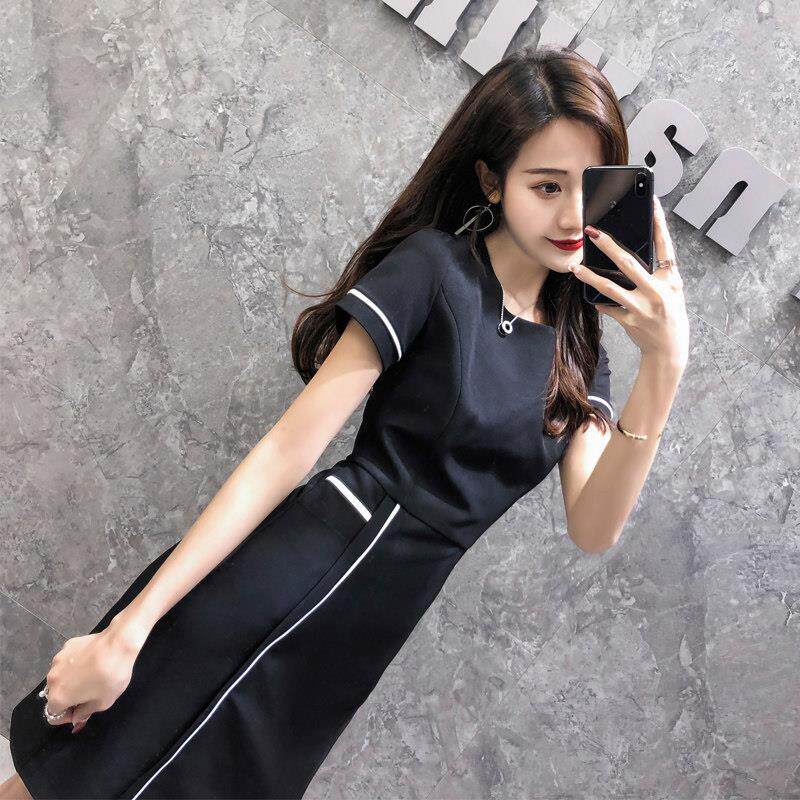 气质空姐制服职业套装女夏时尚修身洋装美容师珠宝店工作服套裙