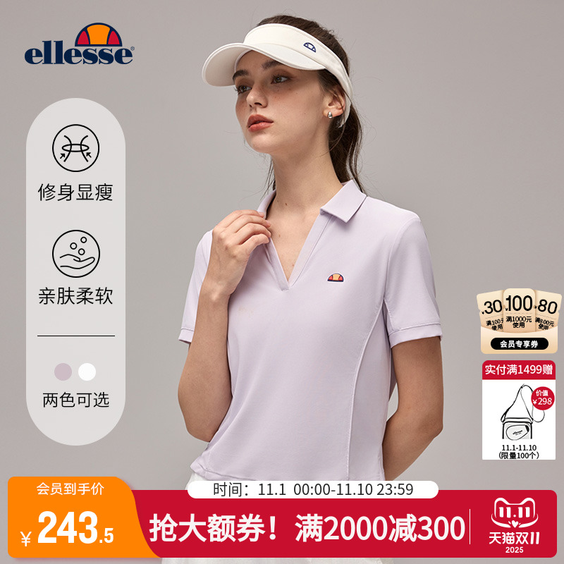 ellesse小贝壳女修身POLO短袖