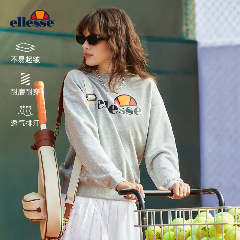 ellesse小贝壳女印花长袖卫衣