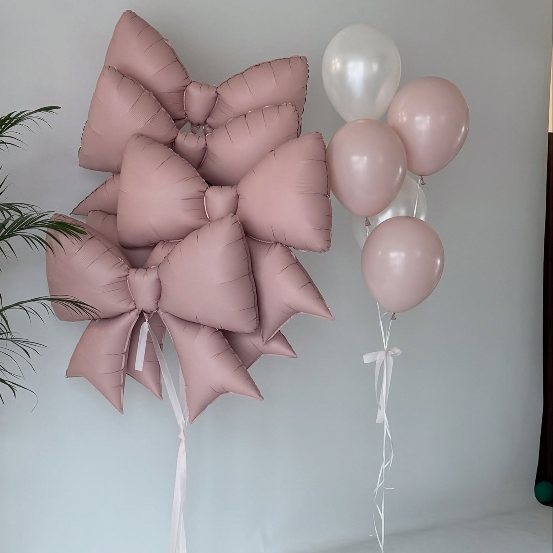 粉色超大蝴蝶结气球束套餐结婚布置生日派对装饰订婚求婚用品