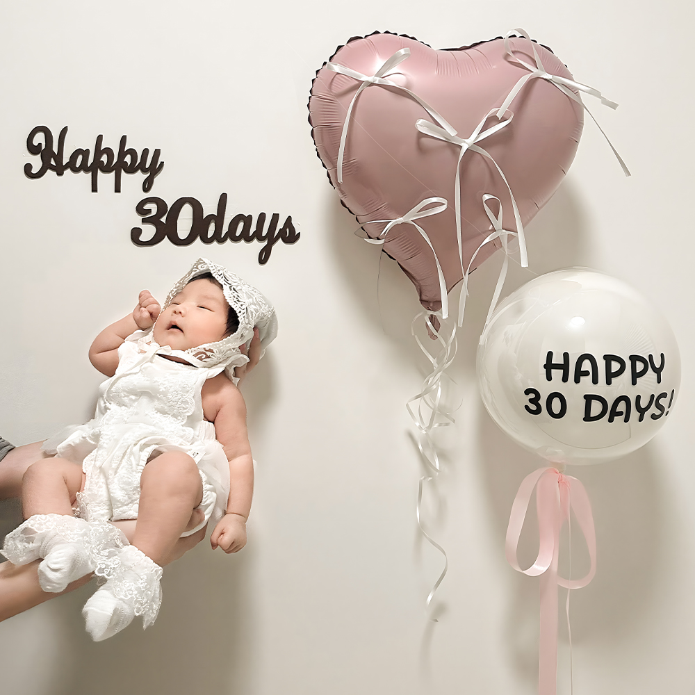 宝宝百天满月墙面布置气球装饰30天拍照道具100天氛围布置道具
