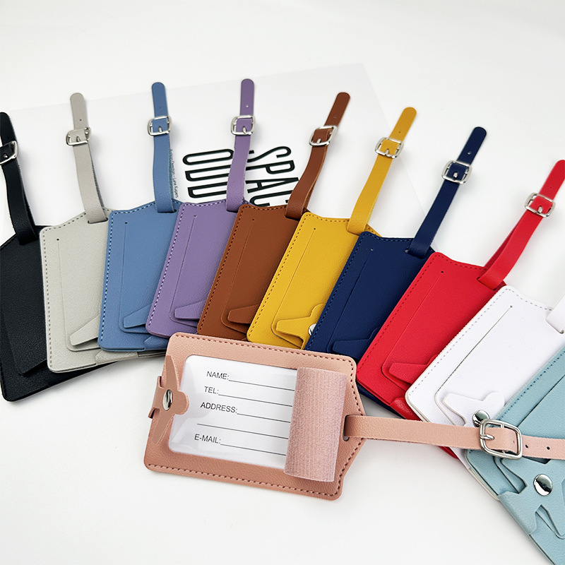 跨境pu皮质行李牌行李登机挂牌按扣吊牌行李牌箱包托运牌印logo